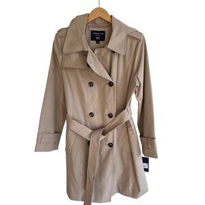 NEW women's London Fog British khaki trench coat size L Large